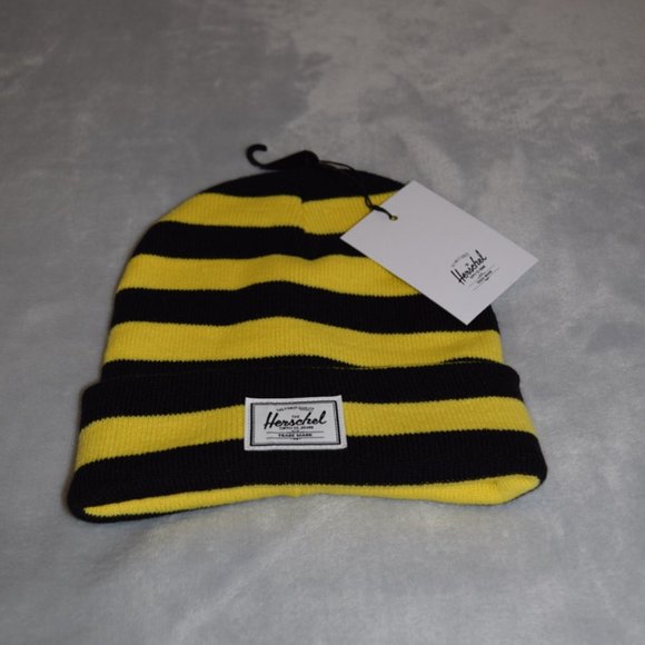 Elmer Beanie Kids Lemon Zest/Black Stripes - Picture 2 of 4